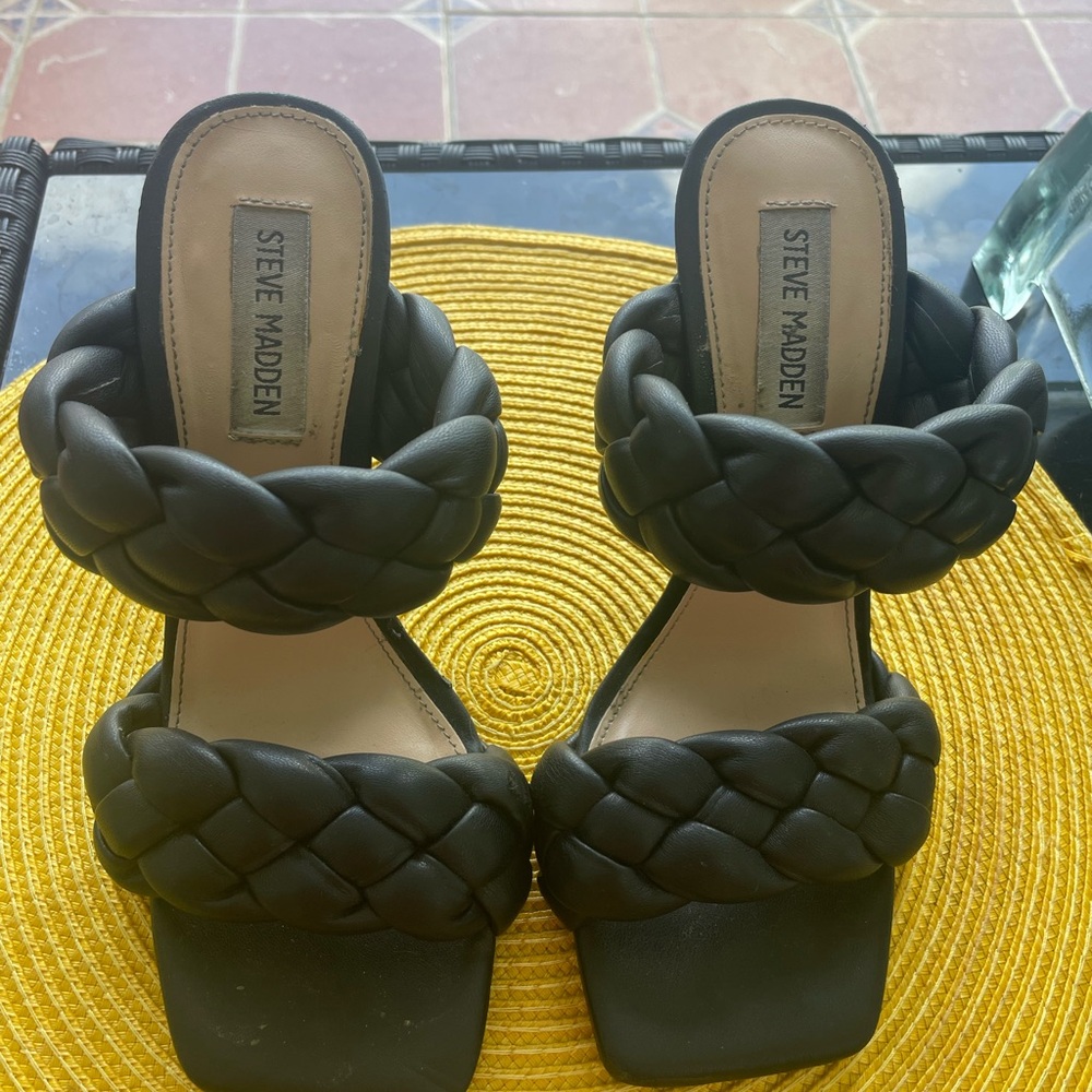 Steve Madden Black Braided Women's Sandals